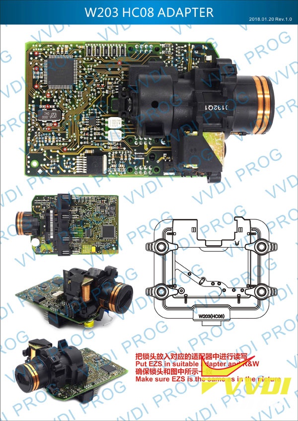 W203 HC08 Adapter pinout